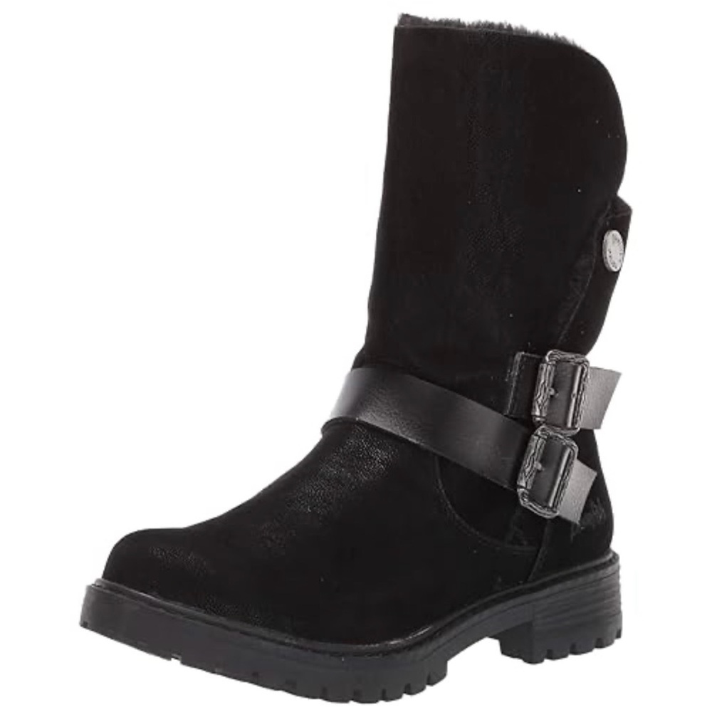 Blowfish Womens Randall Shearling Single Strap Boots Black
